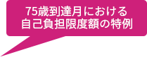 75歳到達月における自己負担限度額の特例