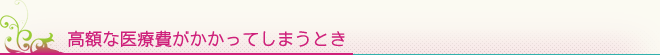 高額な医療費がかかってしまうとき